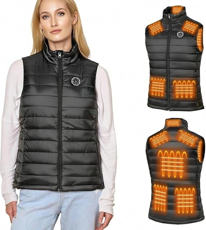 IUUI Women Heated Vest with Battery Pack Included,Quick Heat Up Warming Vest Electric Rechargeable,Long-Lasting Heated Coat S