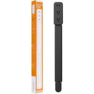 Electrical Outlet Extender Stick - Features USB-A, USB-C and 2 AC Outlets, Extends 22"-34", Rotates 180 Access Hard-to-Reach Outlets, Wall Plug Power Socket Expander Nightstands, Sofa, Desks and More