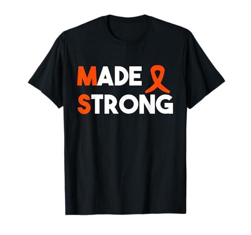 Multiple Sclerosis Made and Strong MS Awareness Orange T-Shirt, M