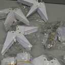 Kingdder 4 Pieces Moravian Star Light LED 3D Star Hanging Light Powered by Battery with Timer Function White Porch Lantern Holiday Decor for Indoor Outdoor Christmas Tree Balcony Courtyard (12 Inch)