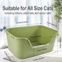 kathson Large Plastic Cat Litter Box with High Sides,XL Low Entry High Sided Litter Box,Large Plastic Kitty Litter Pan,Side Entrance,Anti-Splashing,Easy Cleaning,21.45"x16.14"x10.43" Kitty Cat Box