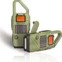 Emergency Weather Radio Walkie Talkies for Adults - NOAA/FM Weather Alert with Solar Hand Crank & USB Charging, 22-Channel Range 10 Miles Two-Way Radios, LED Flashlight & SOS Alarm 2-Pack