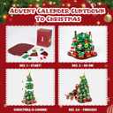 Advent Calendar 2025 - Christmas Tree Building Block Set, 1011 Pieces Christmas Santa Claus Moose Toy Decorations Building Kits for Adults Teen Girls Boys Countdown Calendar Gifts