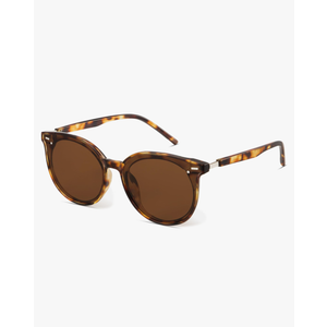 Livho Polarized Sunglasses, Retro & Oversized Shades for Women with Round Lenses, Brown Lens