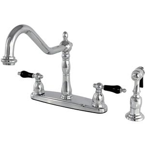 Kingston Brass KB1751PKLBS Duchess 8 inch Centerset Kitchen Faucet with Brass Sprayer, 8-5/8 inch In Spout Reach, Chrome