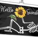 Hello Sunshine Flag 3x5 Ft Outdoor Outside With Grommets Spring Summer Funny Skull Indoor House Yard Garden Decorations Holiday Banner Sign