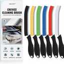 SXhyf Cleaning Brush - Hard Bristle Crevice Cleaning Brush, Multifunctional Gap Scrub Brush, Kitchen Essentials, Bathroom Cleaner Tools for Household Use, Home, Window, Toilet, Stove (Multicolor Bristle Black Handle)