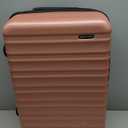 Amazon Basics 26" Hardside Medium Checked Luggage, Expandable Hardshell Suitcase with Telescoping Handle, Scratch-Resistant Surface, Four Multi-directional Wheels, Rose Gold