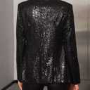 EXTRO&VERT Women Blazer Lightweight Long Sleeves Single Button Slim Casual Business Office Outfit (Black, XXL)