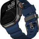 Rugged Silicone Bands Compatible with Apple Watch Ultra 3/2/1 Band 49mm 46mm 45mm, Durable Adventurous Sport Rubber Strap with Metal Clasp for iWatch Series 11 10 9 8 7 SE(Blue, 42mm/44mm/45mm/46mm/49mm)