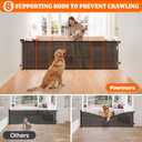 Pawtners Retractable Baby Gates, 34" Tall Extends to 80" Wide Dog Gate, Black