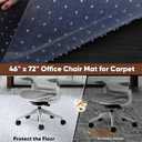 46 x 72 Office Chair Mat for Carpet, 2.2 mm Thick Clear Desk Chair Mat with Non-Slip Grips, Large Floor Protector for Low, Flat Carpeted Floors (Clear)