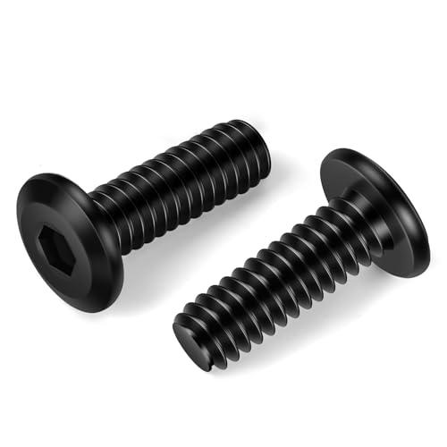 MewuDecor 1/4-20 x 1 Flat Head Socket Head Screw Furniture Bolts Countersunk Connector Screws, Stainless Steel 18-8 (304), Black Oxide, Fully Threaded, 25 PCS