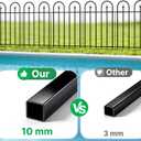 ARIFARO 36" H x 28" W No Dig Garden Fence, 5 Panels 11.6ft Black Metal Decorative Fence, Rustproof Easy Assembly Garden Border for Flower Bed, Yard, Patio