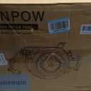 SUNPOW Retractable Garden Hose Reel - 1/2" x 100ft Wall Mounted Hose Reel with 3/4'' Brass Fitting & 10-Pattern Nozzle - Auto Slow Retraction, Any-Length Lock, 180Swivel for Lawn & Gardening