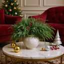 24 Pcs 18 Inch Real Touch Norfolk Pine Branches Christmas Greenery Stems with Pinecones & Red Berries for Christmas Decorations