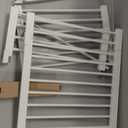 Babelio Baby Gate with Adjustable Cat Door,29-43" Auto Close Durable Pet door for Stairs,Doorways and House,Pressure Mounted,Easy Install,Effortless Walk Thru,White