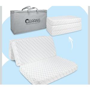 Pack and Play Mattress,38x26 Trifold Pack N Play Mattresses with Breathable High Density Soft&Foam Memory Foam,Baby Mattress for Pack and Play with Removable Cover,Travel Bag