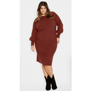 City Chic Women's Plus Size Dress - Saskia Rib,  Red, Size M