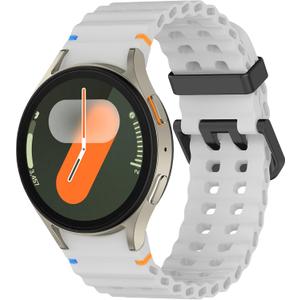 Silicone Band Compatible with Samsung Galaxy Watch Ultra 47mm (2024/2025), Breathable Silicone Band for Galaxy Watch 7 6 5 4 44mm 40mm / 6 Classic 43mm 47mm / 5 Pro 45mm / 4 Classic 46mm 42mm (Grey)