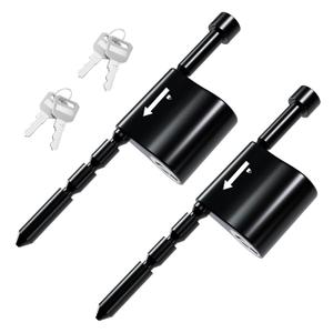 RETRUE Tongue Coupler Lock Adjustable Tongue Pin 1/4" Diameter, Fits 1/2" to 3" Latch-Type Coupler for RV, Truck, Towing, 2 Pack