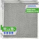 Stove Hood Vent Filter 11.6” x 11.2” BPQTF S99010317 Compatible with Broan Range Hood Filter Replacement for Ductless Overhead - Metal Mesh Filters Grease and Carbon Freshens Kitchen Oven Air (2-Pk)