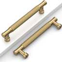 Coinkoly 10 Pack 5''(128mm) Champagne Bronze Knurled Cabinet Handles Kitchen Champagne Pulls for Cabinets Drawer Pulls Dresser Hardware for Cupboard Bathroom