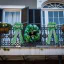 Hying Large St. Patrick's Day Bows for Wreath, Black White Buffalo Plaid Bow Green Irish Shamrock Wreath Bows Holiday Burlap Tree Topper Bows for Front Door Saint Patrick's Day Decorations Supplies