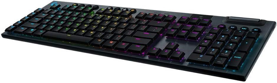 Logitech G915 LIGHTSPEED Wireless RGB Mechanical Gaming Keyboard Clicky, Pro-Grade Wireless, Low Profile Mechanical Switches, 22MM Ultra-Thin Design, Black 