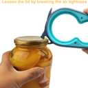 Otstar 6-in-1 Jar Opener & Bottle Opener Set for Weak Hands - Multi-Function Kitchen Opener Tool for Seniors with Arthritis, Elderly - Includes Jar Lid Gripper Pad, Corkscrew Opener (Blue and Grey)