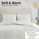Comfort Spaces Cotton Comforter Set Jacquard Pom-Pom Tufts Design, Down Alternative, All Season Modern Bedding, Matching Shams, Twin/Twin XL, Phillips, Ivory