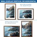 Hongkee 24x36 Poster Frame Set of 2, Rustic Brown Wood Style - Display 20x30 Picture with Mat or 24 x 36 Poster without Mat, Wall Mounting Horizontal and Vertical