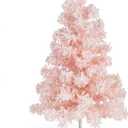 CCINEE Table Top Pink Artificial Christmas Tree, 2 Ft Small Mini Pink Xmas Tree with Flocking Snow Frost and Plastic Stand for Porch Coffee Table Centerpiece Arrangements Home Office Holiday Decor