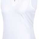 Vidusou Womens Sleeveless V Neck Golf Polo Shirts Large