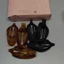 6 Packs Oeusnael Flat Hair Clips - French Concord Lay Down Hair Claw Clips for Women Girls, Strong Hold Hair Accessories for Thick Thin Hair, Comfortable Curved Design for Lying,Driving and More (Tortoise & Black)