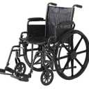 Medline Lightweight Wheelchair for Adults With Swing-Back Desk-Length Arms, Swing Away Leg Rests, 300 lb Capacity, 18" Seat