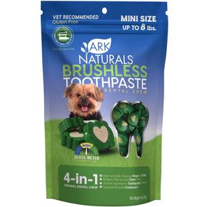 Ark Naturals Brushless Toothpaste, Dog Dental Chews for Mini Breeds, Freshens Breath, Helps Reduce Plaque & Tartar, 4oz, 1 Pack