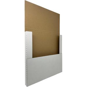 50 Pack Vinyl Record Shipping Mailing Box Mailers, 12.5" x 12.5" x 1", Perfect for 12-inch Lp Album, Height Adjustable Cardboard, White (EM1201)