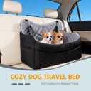 Medium & Large Dog Car Seat/Booster, Up to 55 lbs, with Safety Leash, Comfortable Travel Bed, Removable Washable Cover, Storage Bag for Convenient Car Travel