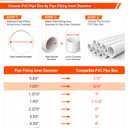 10 PCS 3/4 Inch PVC Pipe, 17 Inch Long Schedule 40 PVC Pipes for DIY Projects, Furniture Grade PVC Pipe for Greenhouse Garden Farm Workshop Shelves Furniture Frame, White