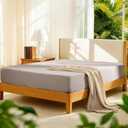 LBRO2M 100% French Linen Queen Fitted Sheet Only (1 Piece) 16 Inch Deep Pocket Premium Flax Linen Bottom Sheet Breathable, Soft, Durable Cozy All Season (Queen, Linen)