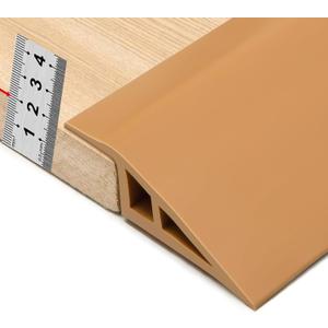BNELL Carpet & Floor Edging Trim Strip,Self Adhesive-PVC Floor Transition Strip,Threshold Transitions Suitable for Threshold Height Less Than 20mm (6.56FT_Light Brown)