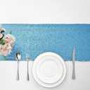 2 Packs 12 x 72 inches Blue Sequin Table Runner, Glitter Runner for Birthday Party Supplies Decorations Wedding Bachelorette Holiday Celebration Bridal Shower Baby Shower