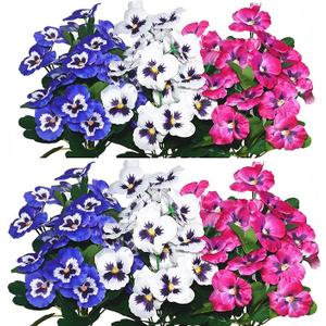 6 Pack Of Plastic Flowers, 11x4 Inches