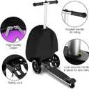 Baotree 2-in-1 Ride-On Scooter Suitcase, Scooter Luggage for Kids Ages 5-12, Foldable & Lightweight Carry with LED Light-Up Wheels