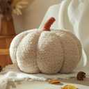 YRXRUS Pumpkin Pillows, Halloween Pumpkin Throw Pillows, Off White Shaped Pillow for Fall Room Decor Gifts, Teddy Fleece Cute 6x12 Inches Halloween Pillow, Accent Fall Pillows (Large (Pack of 1))
