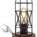 Touch Control Table Lamp, Industrial Bedside Lamp with 3 Way Dimmable, Small Nightstand Vintage Metal Cage Desk Lamps, Steampunk Table Lamps for Bedroom, Living Room, Kitchen (Bulb Included)