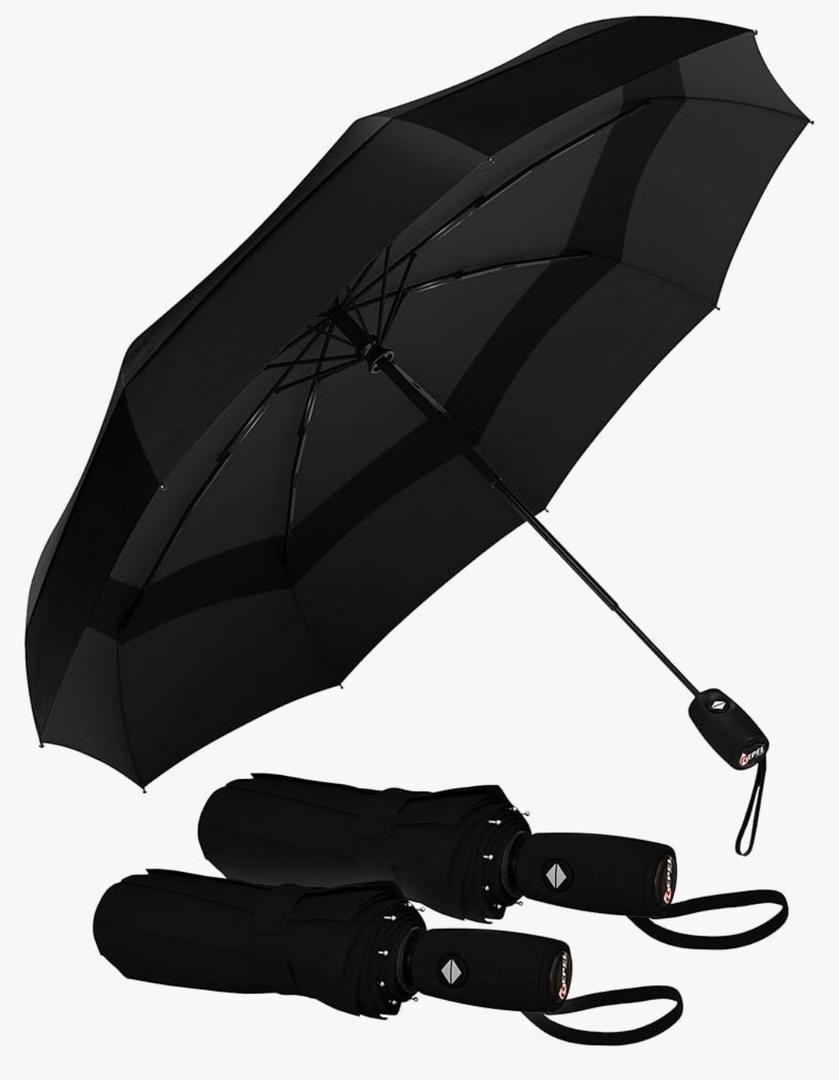 REPEL Windproof Travel Umbrella - Compact & Withstands Winds up to 85MPH , Strongest Premium Auto Folding Umbrella for Rain and Sun - Durable, Light & Portable for Women & Men , Fits Backpack & Cars
