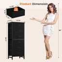 Sweetcrispy Tall Fabric Dresser for Bedroom, 6 Drawer Skinny Chest of Drawers, Narrow Storage Tower with Wood Top and Metal Frame, Vertical Nightstand for Closet, Bedroom Organization Furniture, Black, 11.8"D x 15.7"W x 39.4"H