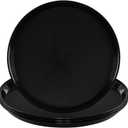 Restaurant Non-Slip Tray, Plastic Round Tray, Food Meals Serving Tray with Raised Edges, Set of 4